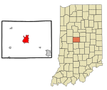 Boone County Indiana Incorporated and Unincorporated areas Lebanon Highlighted